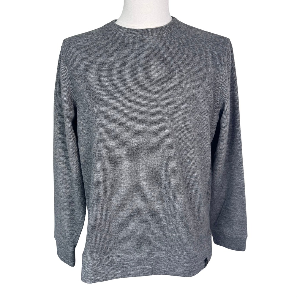 JACHS NEW YORK Mens Small Grey Soft Knit Wool Blend Crewneck Pullover Sweatshirt